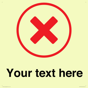 Custom plain background, red cross in a circle sign